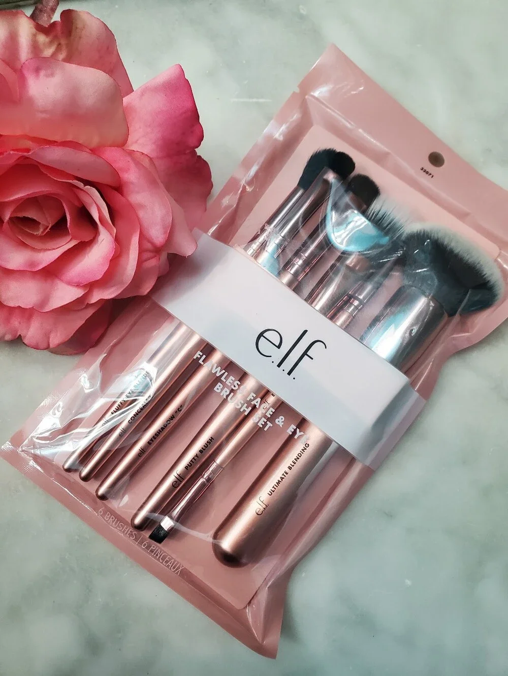 Elf Rose Gold 6 Piece Flawless Face & Eye Brush Set